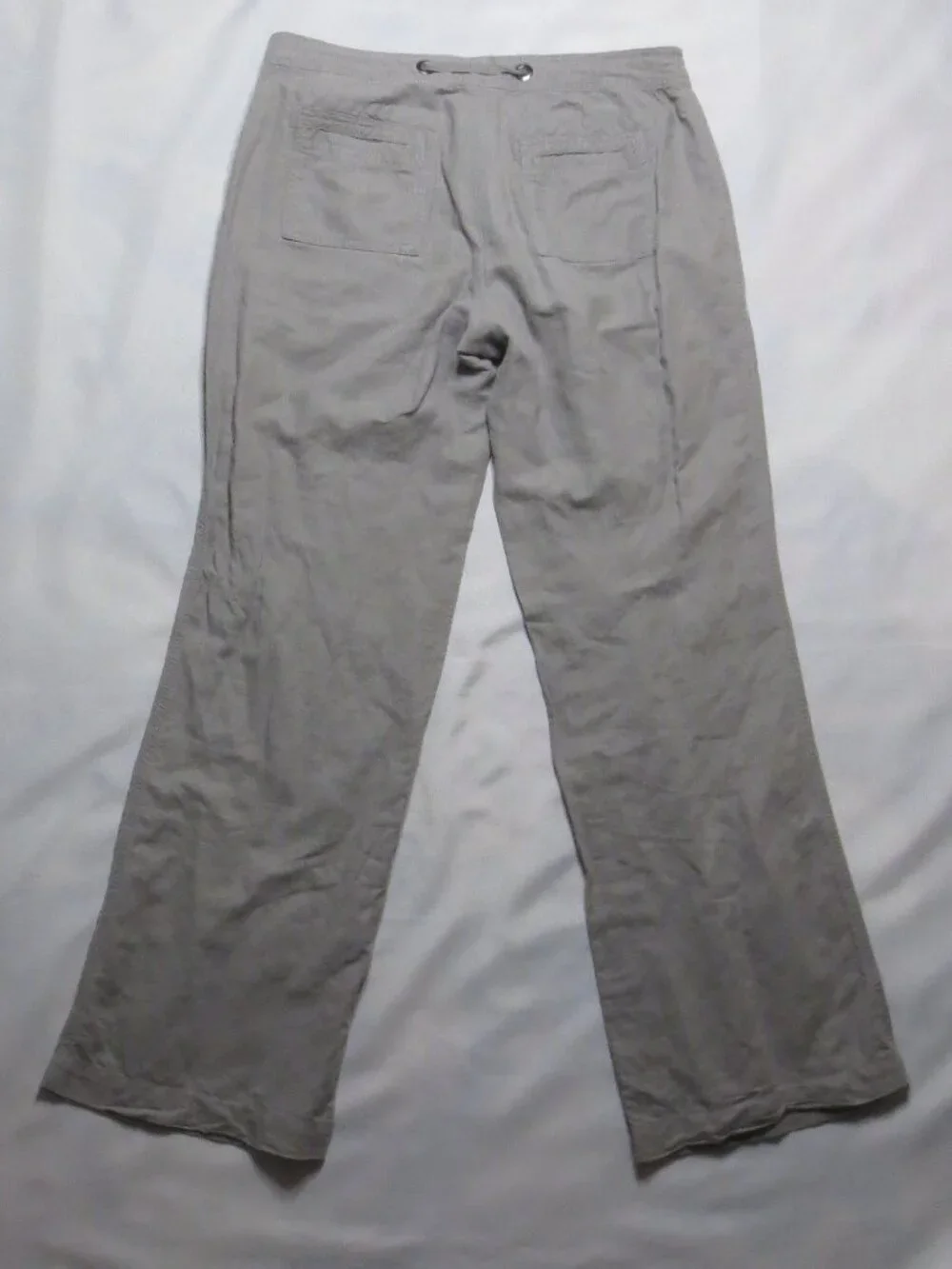 BANANA REPUBLIC womens PANTS gray LINEN lightweight DRAWSTRING summer SIZE 8